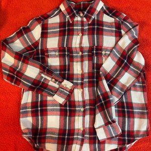 Universal Thread Red, Navy, White, and Green Plaid Shirt, Women's Size S